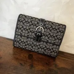 なみ様専用COACH コーチ シグネチャー×レザー 三つ折り財布 ミニ財布