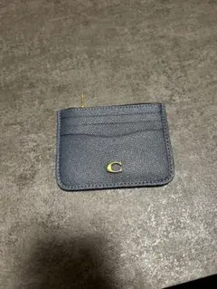 coachダークブルー レザー カードケース