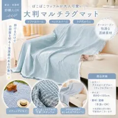 ラグマット レジャーシート ブルー ソファカバー 北欧 コットン ナチュラルのサムネイル