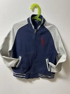 ポロ　ラルフローレン 刺繍ジップアップジャケット ネイビー/グレー