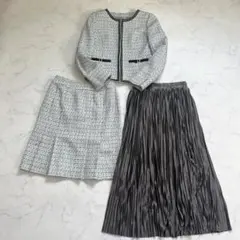 ESPRITMUR スカートセットアップ フォーマル ロング ノーカラ3点セット