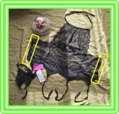 ★超素敵★ブラックレース★ランジェリー★ガーターデザイン★訳アリ★H205