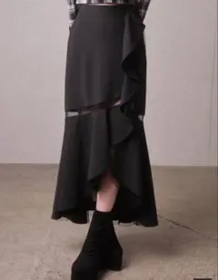 LIP SERVICE シアーラインラッフルロングスカート