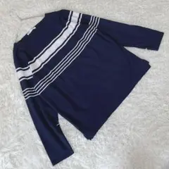 『イッカ』 (L) チェストボーダーミラノリブTシャツ カットソー バイカラーのサムネイル