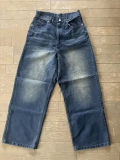 ダークブルー ワイドレッグデニム Sサイズ