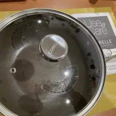 値下げ　CORELLE DuraNano IH対応　ガラス蓋付き深型フライパンのサムネイル