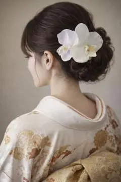 胡蝶蘭 髪飾り 白 ホワイト 成人式 卒業式 結婚式 和装 ヘッドドレス