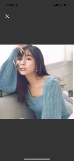 最終価格 グレイル 田中みな実 ボリュームスリーブリブショートニット S