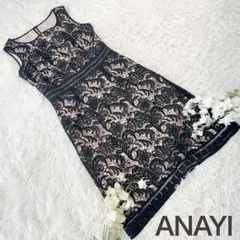美品 ANAYI アナイ 総レース ワンピース パーティードレス　ブラック