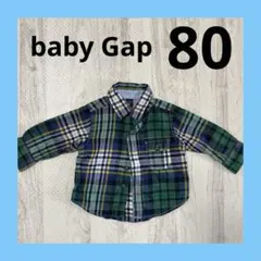 baby Gap ベビーギャップ チェック　シャツ　長袖　七分袖　グリーン