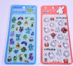 ディズニーぷくぷくシール 2枚セット　ベイマックス　モンスターズインク