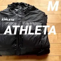 ★ATHLETAアスレタロングベンチコートMサイズブラック中綿フェイクダウン