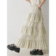 jouetie ティアードフリルスカート　アイボリー