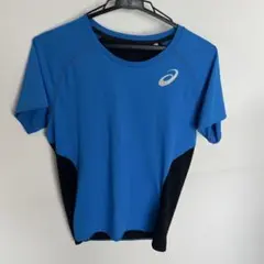ASICS アシックス　半袖トレーニングウェア青/黒