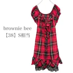 brownie bee/ミニワンピース/チェック/平成レトロ/フリル/38/赤黒のサムネイル
