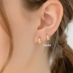 【ゴールド】【小10mm】Silver925 ドームフープピアス 当日発送