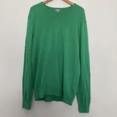 ユニクロ　カシミヤ　コットン　クルーネックロングセーター　グリーン　M