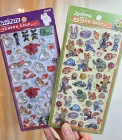 ボンボンドロップシール　正規品　ディズニー　ズートピア　ベイマックス　プチドロ