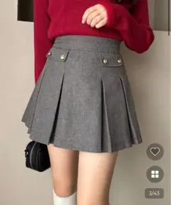 【スタイルアップみえ】ボックスプリーツミニスカート