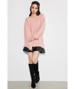 rienda リエンダ ラクーンMIXKnitTOP