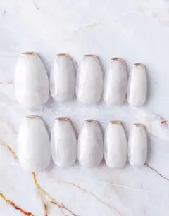 ホワイトニュアンスネイルチップ / フレンチネイル 綺麗 結婚式ネイル