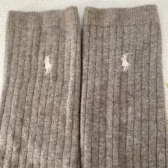 ラルフローレン ポロ リブ編みアームカバー ベージュ 美品