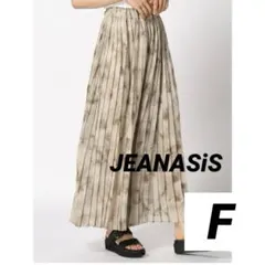 【JEANASIS】アソートシアープリーツワイドパンツ　フリーサイズ　ベージュ系