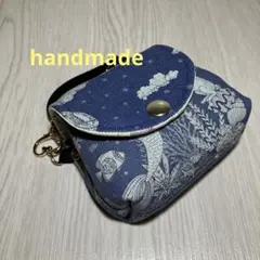ハンドメイド ミニボックスポーチ ジョリーフルール ときめきアクア