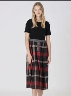 【限定値下げ】ブルーレーベルクレストブリッジ☆ストレッチテレココンビワンピース