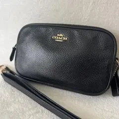 未使用☆COACHコーチ チェーンショルダーカメラバッグ ブラック シボ革 極美品】コーチ カメラバッグ レザー シボ革 チェーン ブラック 黒 y2k