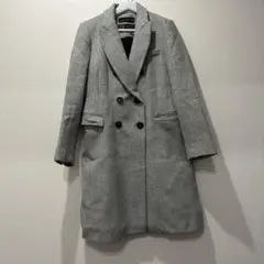 ZARA ザラ　グレー ダブルブレスト　ロングコート チェスターコートM 美品