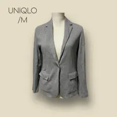 552【UNIQLO】ユニクロ　スウェット　ジャージ　ジャケット　グレー　M
