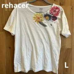レアセル　Tシャツ　メンズL 白　花のサムネイル