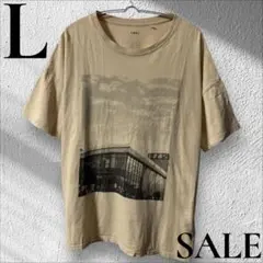 「即日発送」L しまむらグラフィックプリント Tシャツ 半袖 ベージュ