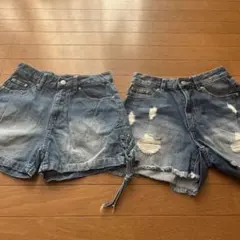 デニムブルー ショートパンツ S