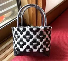 りゅう様ご専用ページ。PPテープで作った…花柄のチェックかごバッグ