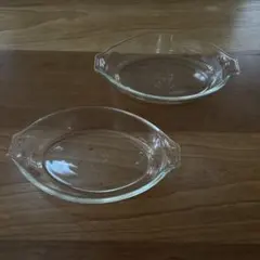 PYREX 耐熱ガラス 楕円形 グラタン皿 2枚セット　オーバルのサムネイル