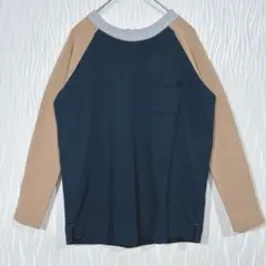 URBAN RESEARCH DOORS 配色ラグランカットソー 日本製 フリー