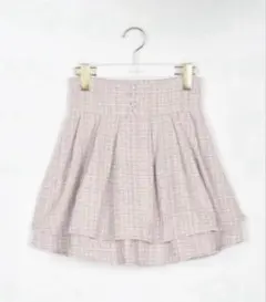 evelyn ツイード ダブルフレアスカート ピンク