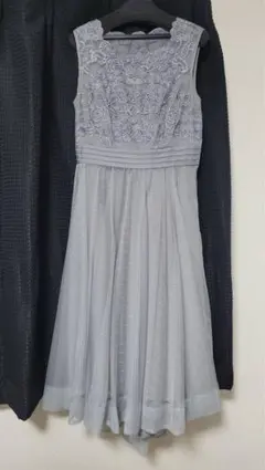 シャイニーコードレース切替チュール　パーティードレス