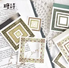 コラージュ素材 シール 額縁 メモ 레트로 골동품