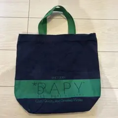 BAPY トートバッグ ネイビー/グリーンのサムネイル