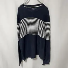 N-2518 NAUTICA ノーティカ 古着 総柄 ニットセーター M メンズのサムネイル