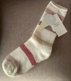 ジェラートピケ ルームソックス gelato pique ボーダー 靴下 ピンク