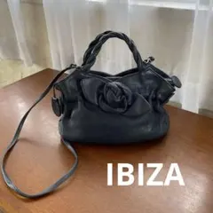 IBIZA 青山イビザ⭐︎ブラックレザーショルダー2wayバッグ 薔薇モチーフ