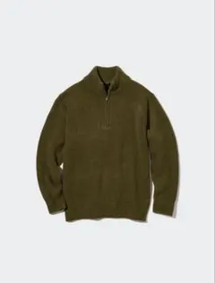 スフレヤーンハーフジップセーター L 57 OLIVE