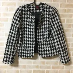 ツイードジャケット ノーカラージャケット