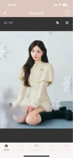 Darich ビジューケープニットミニワンピース F-L