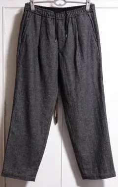 nanoBASE ヘリンボーン柄 ウールワイドイージーパンツ　ナノユニバース
