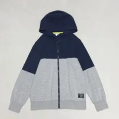 美品 3can4on ジップアップパーカー ネイビー/グレー 男の子150cm